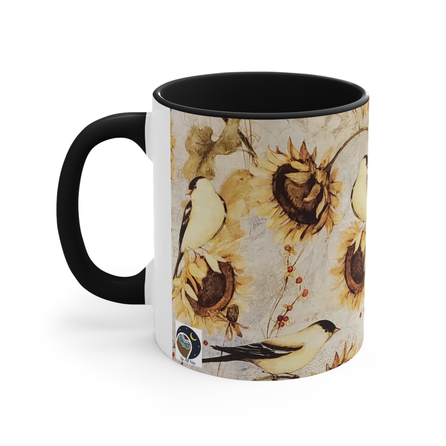 Harvest Sunflowers and Goldfinches-Accent Coffee Mug, 11oz