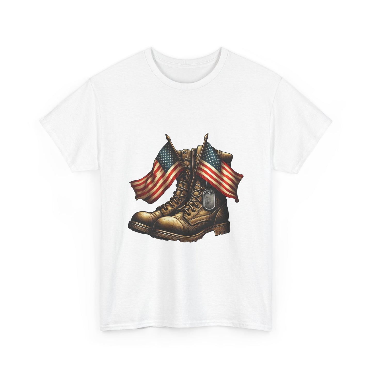 Patriotic Veterans Tee, Unisex Heavy Cotton Tee, Memorial Day Shirt, Independence Day Gift, Americana Apparel, Military Pride T-Shirt