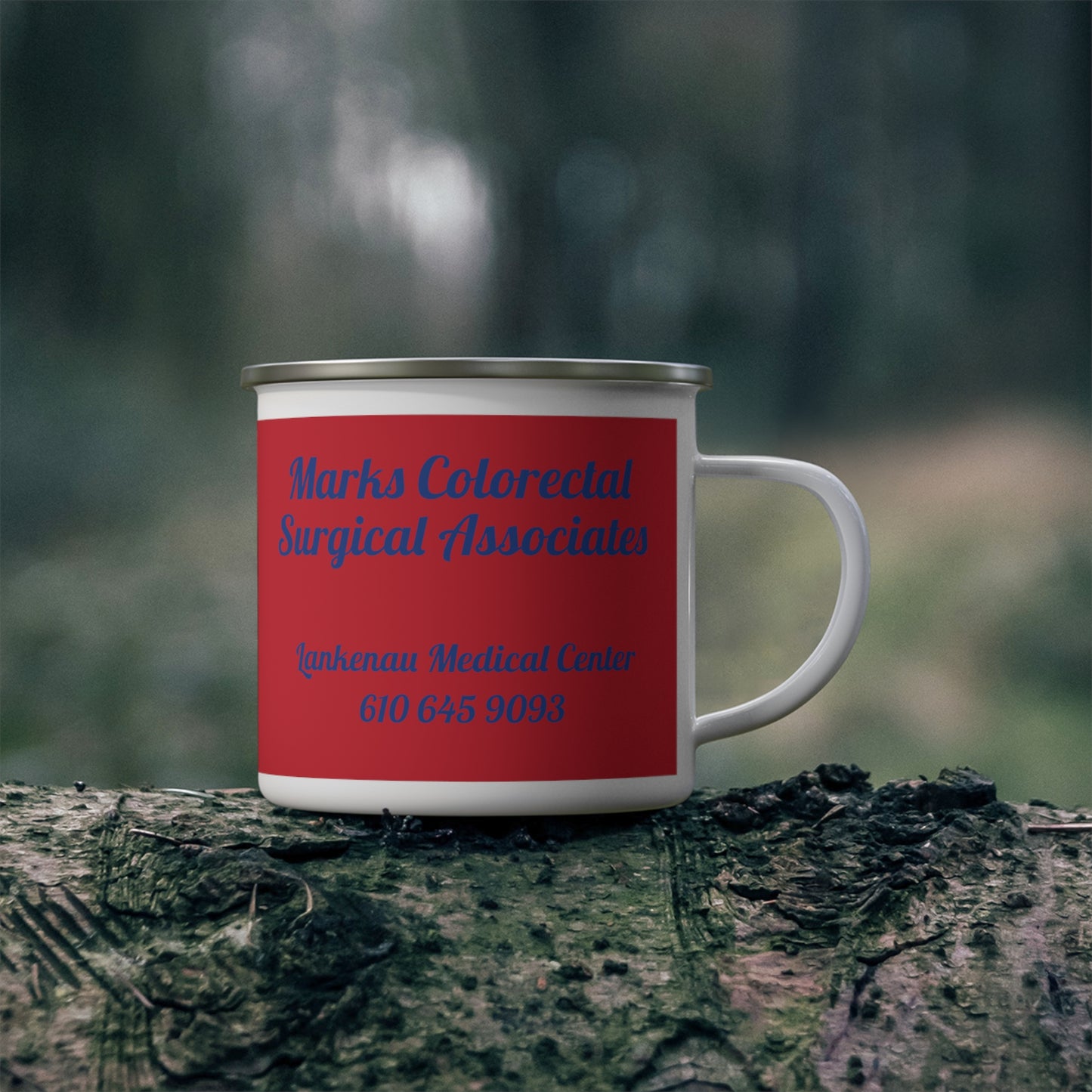 Colorectal Cancer Survival, cancer awareness,Enamel Camping Mug, donation of proceeds