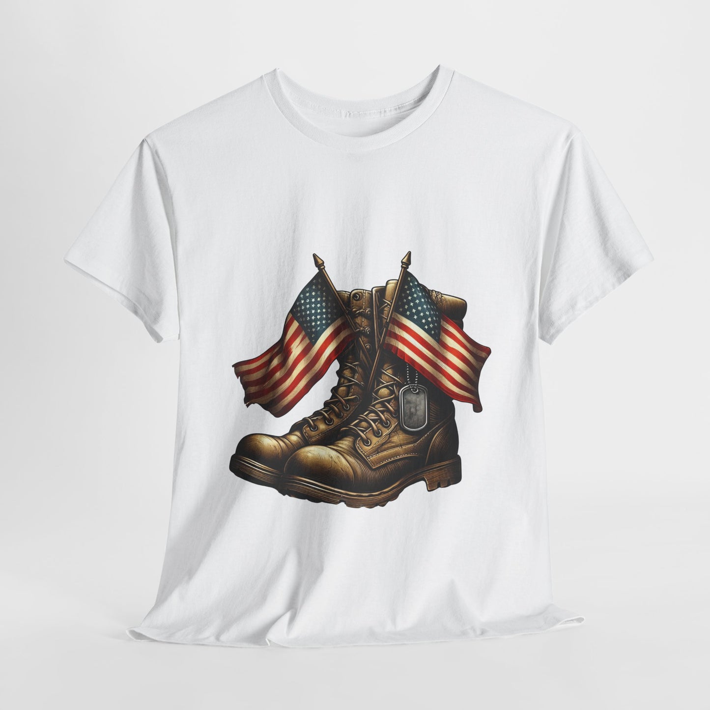 Patriotic Veterans Tee, Unisex Heavy Cotton Tee, Memorial Day Shirt, Independence Day Gift, Americana Apparel, Military Pride T-Shirt