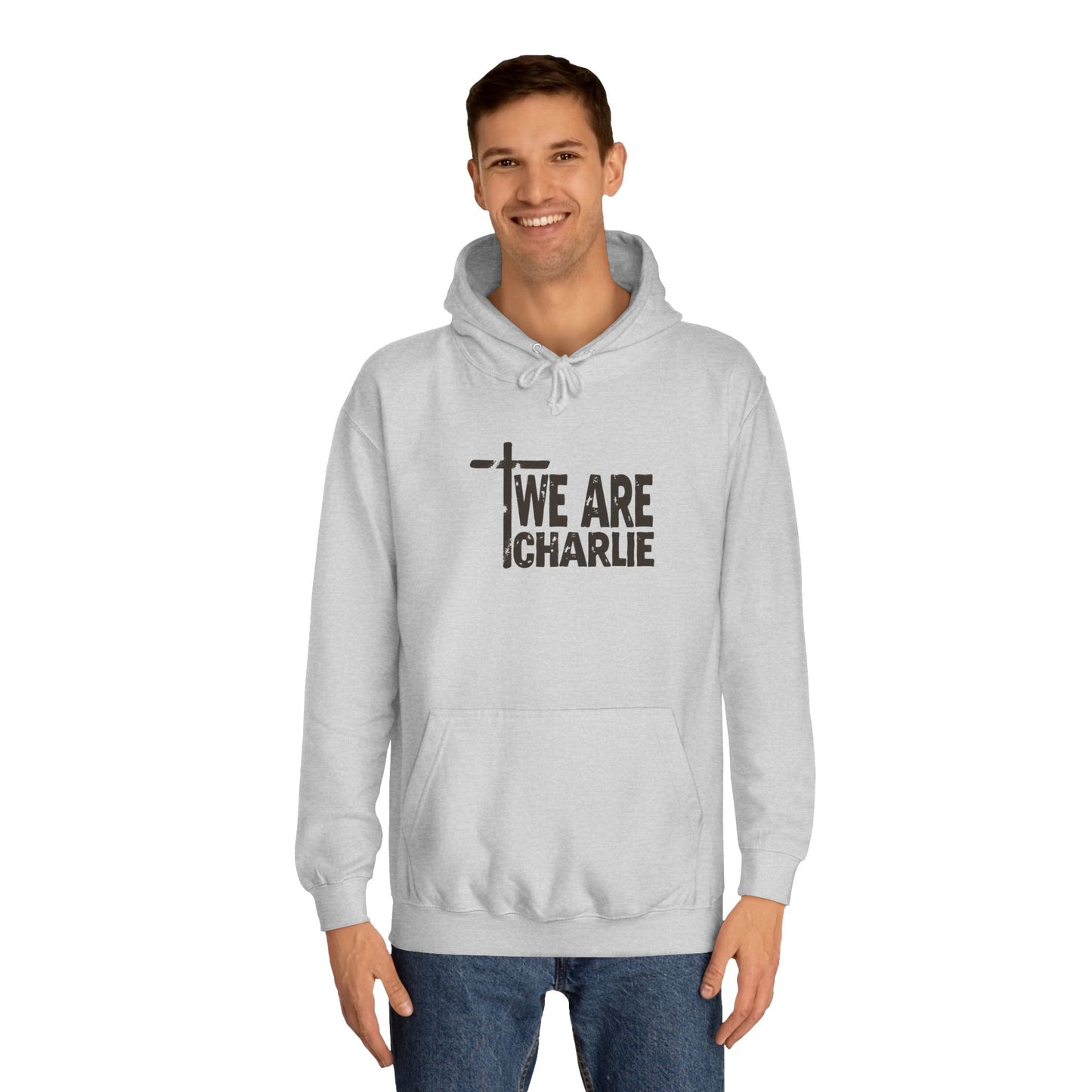 Unisex College Hoodie with 'WE ARE CHARLIE' Design - Cozy, Stylish, Perfect for Students, Gift Idea for Graduation, College Apparel, [...]