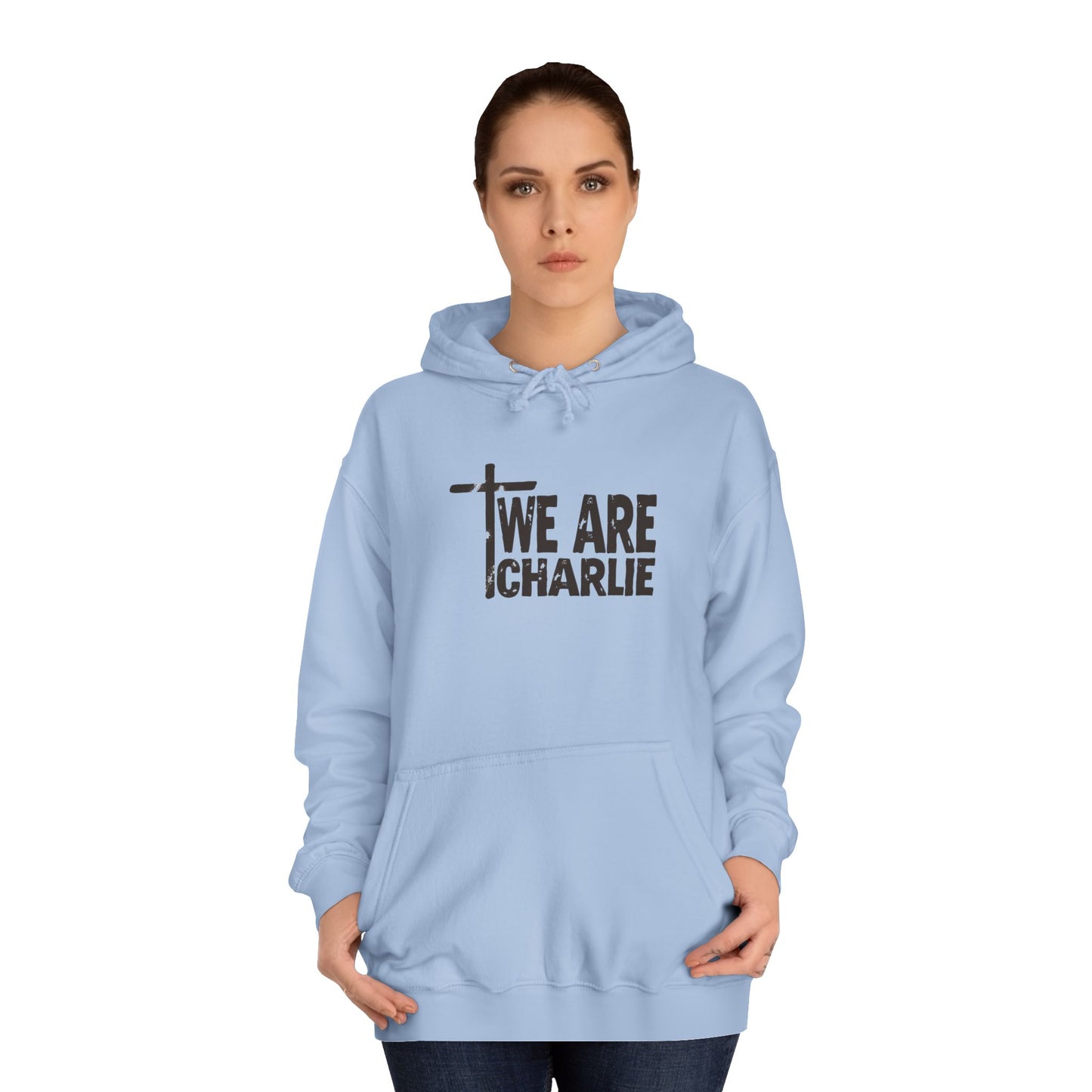 Unisex College Hoodie with 'WE ARE CHARLIE' Design - Cozy, Stylish, Perfect for Students, Gift Idea for Graduation, College Apparel, [...]