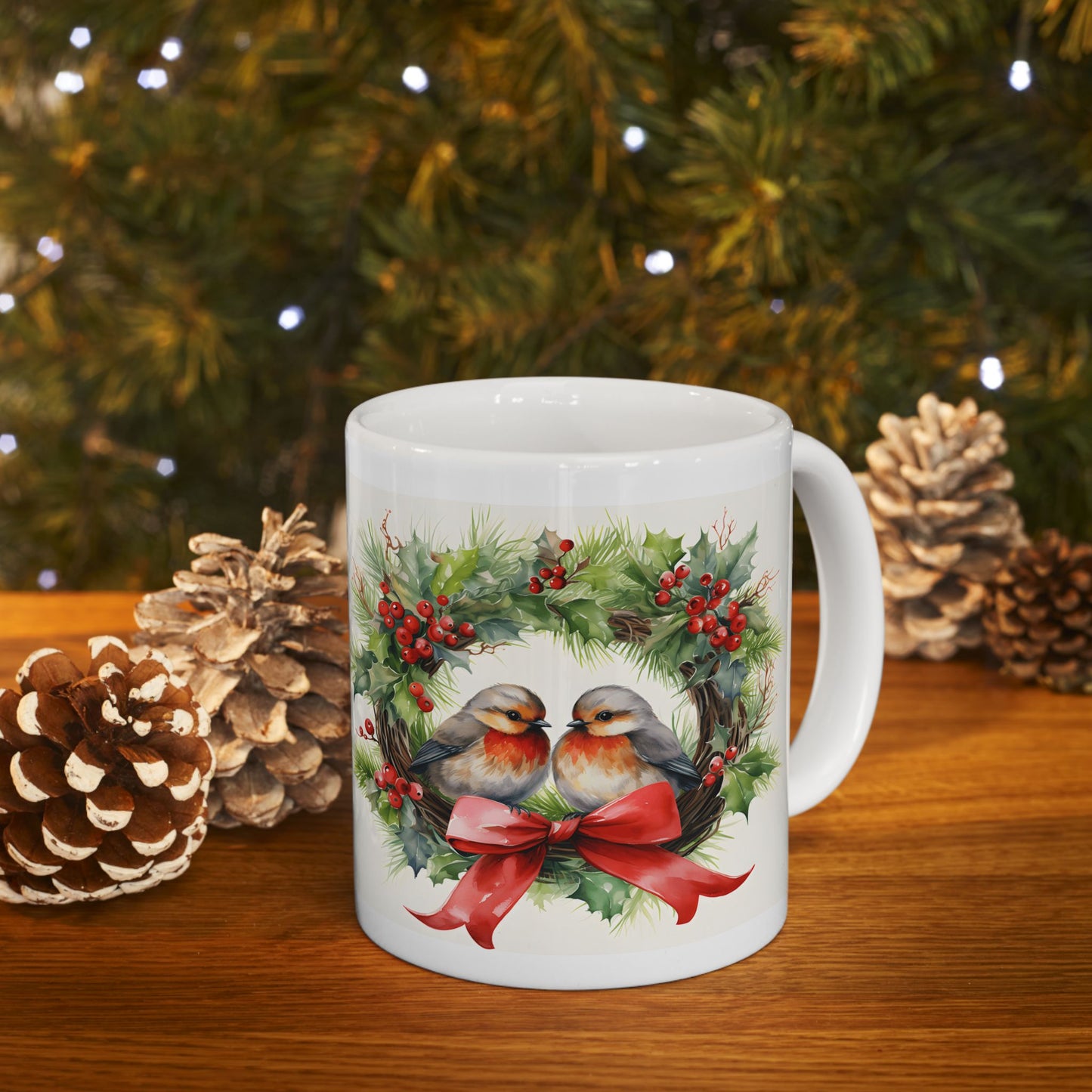 Festive Holiday Mug, Coffee Cup, Xmas Drinkware, Perfect Gift, Winter Decor, Cute Kitchenware
