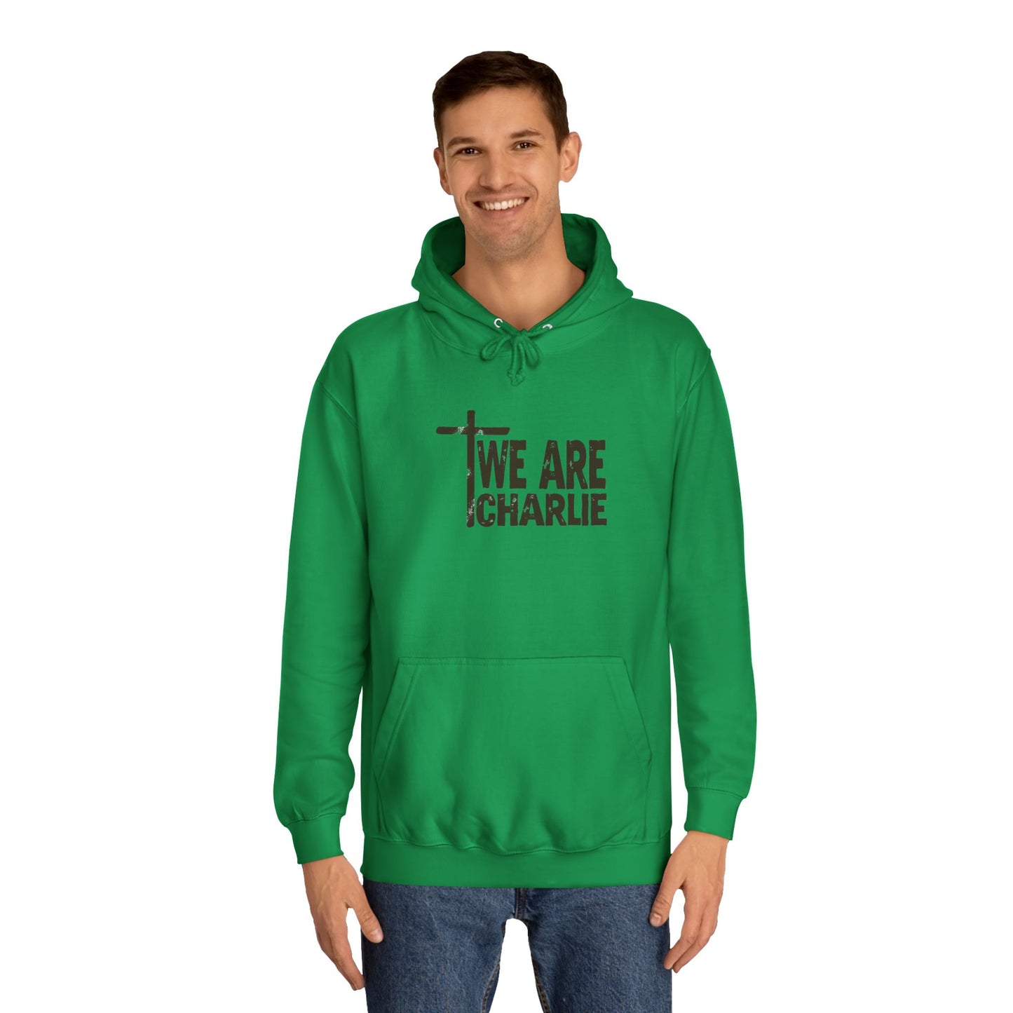 Unisex College Hoodie with 'WE ARE CHARLIE' Design - Cozy, Stylish, Perfect for Students, Gift Idea for Graduation, College Apparel, [...]