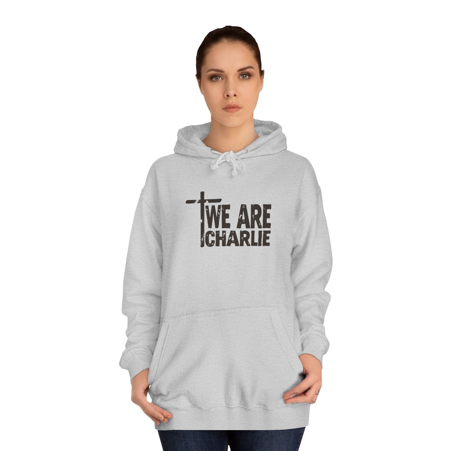 Unisex College Hoodie with 'WE ARE CHARLIE' Design - Cozy, Stylish, Perfect for Students, Gift Idea for Graduation, College Apparel, [...]