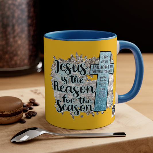 Jesus is the reason for the Season-Accent Coffee Mug, 11oz