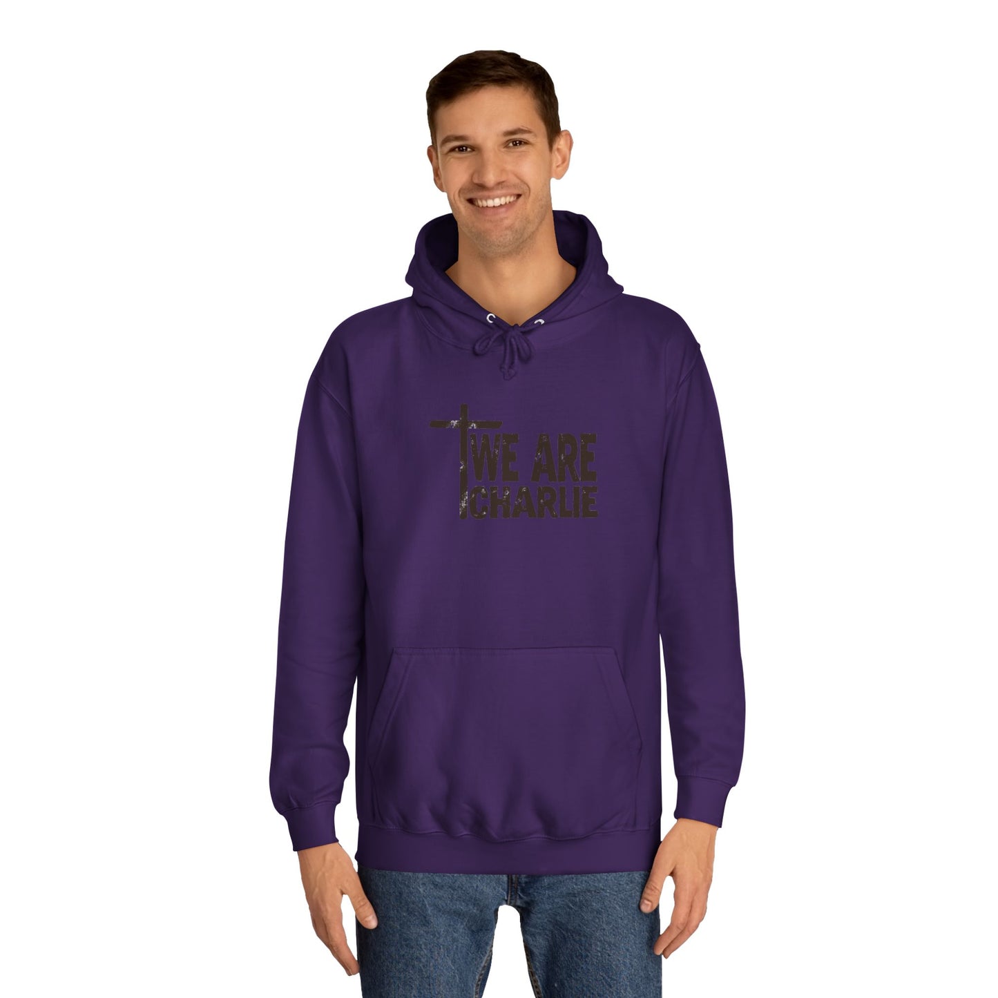 Unisex College Hoodie with 'WE ARE CHARLIE' Design - Cozy, Stylish, Perfect for Students, Gift Idea for Graduation, College Apparel, [...]
